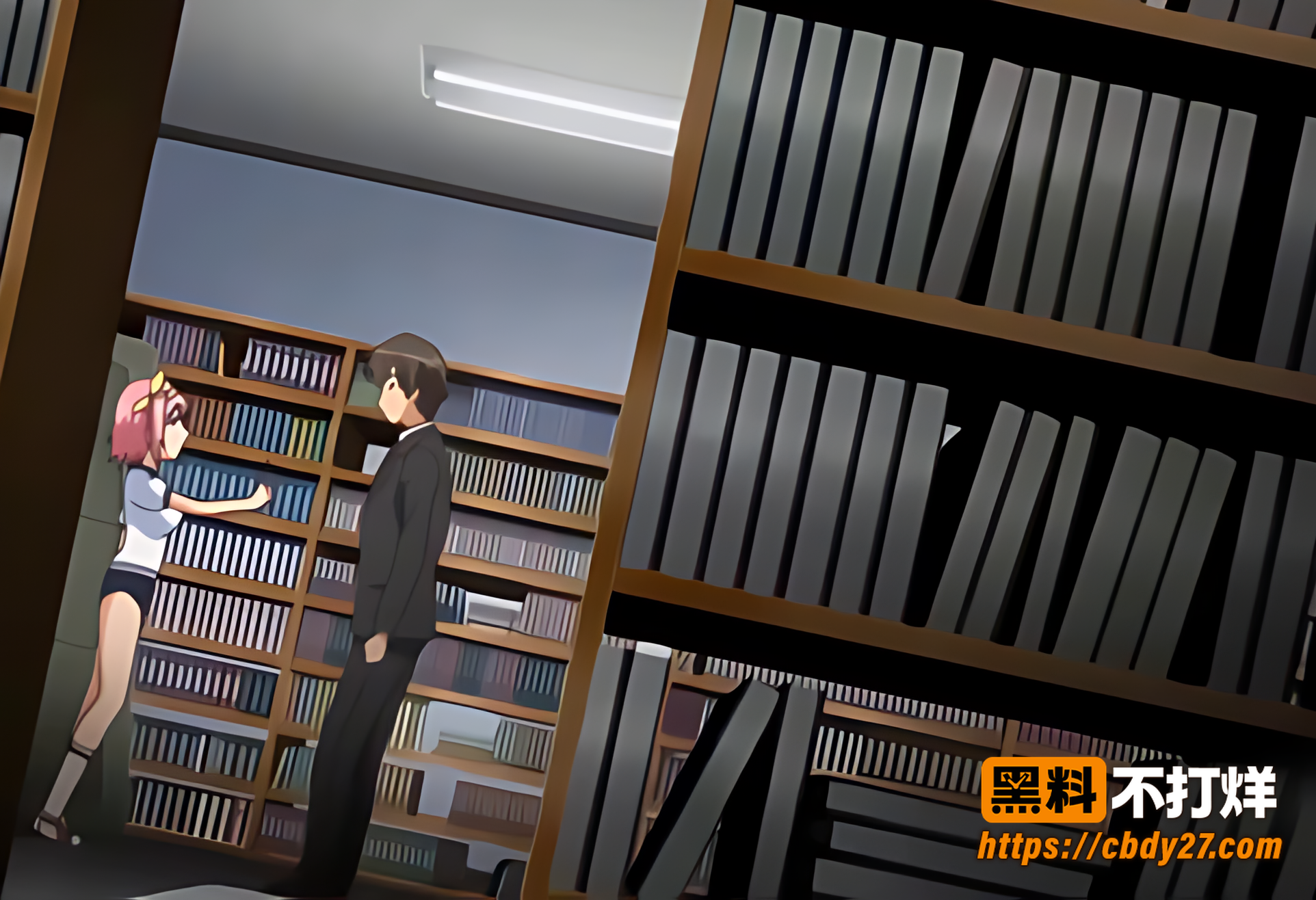 动漫《明明不可以我却》两女生和西装老师2